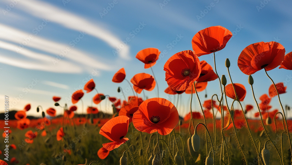 Obraz premium A field of red poppies for Remembrance Day