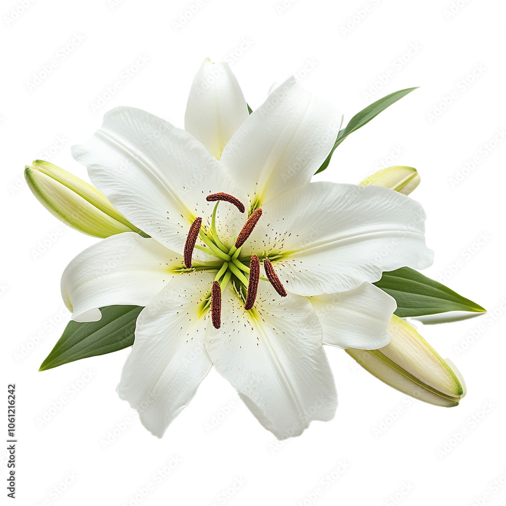 white lily isolated on white white lily isolated on white