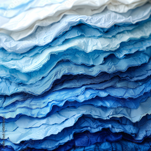 Wallpaper Mural A vibrant assortment of blue fabric layers showcases a range of shades, from light to dark. The wrinkled texture adds depth, perfect for textile projects or creative crafting ideas. Torontodigital.ca