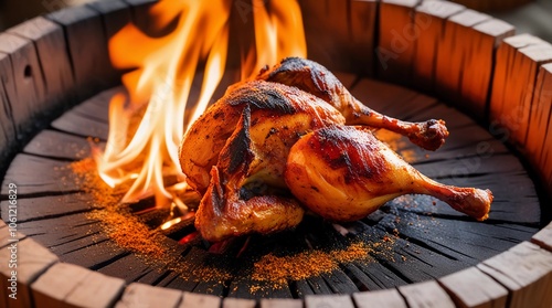 grilled chicken on the grill