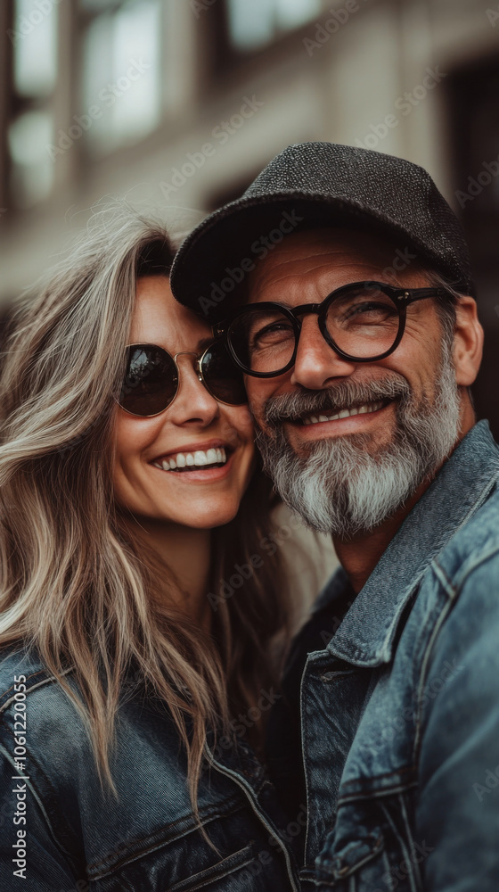 Photo of Happy Hipster Couple. Image is finalized with kodak vista colored Black Urban Lightroom Preset for Instagram. Photo of Happy Hipster Couple. Image is finalized with kodak vista colored Black Urban Lightroom Preset for Instagram.
