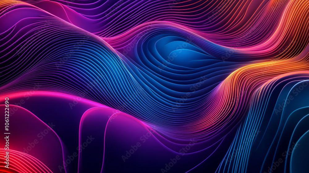 Colorful abstract wave patterns with vibrant gradients flowing seamlessly in digital art Colorful abstract wave patterns with vibrant gradients flowing seamlessly in digital art