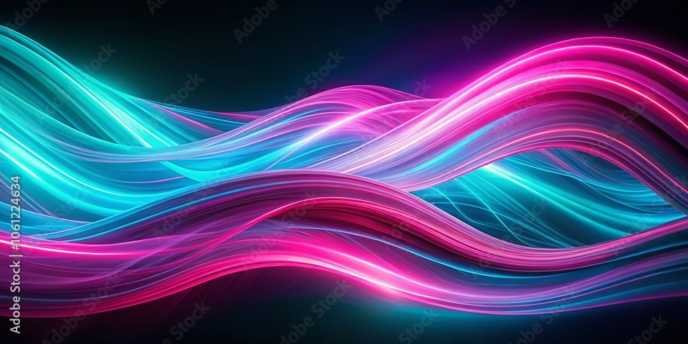 Neon Waves Pink and Cyan Abstract Background - Long Exposure Light Trails Creating a Vibrant and Dynamic Atmosphere for Modern Digital Art, Wallpapers, and Graphic Design Projects Neon Waves Pink and Cyan Abstract Background - Long Exposure Light Trails Creating a Vibrant and Dynamic Atmosphere for Modern Digital Art, Wallpapers, and Graphic Design Projects