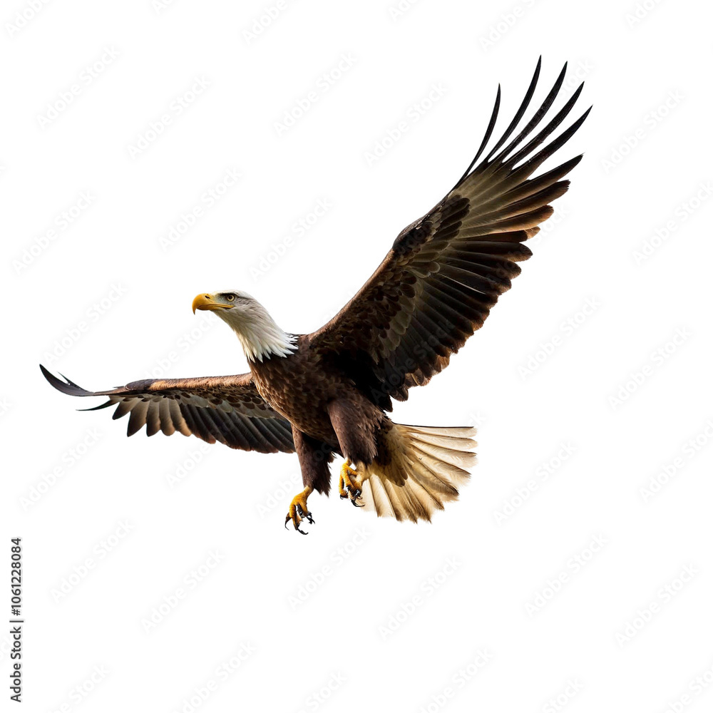 Fototapeta premium American bald eagle isolated white