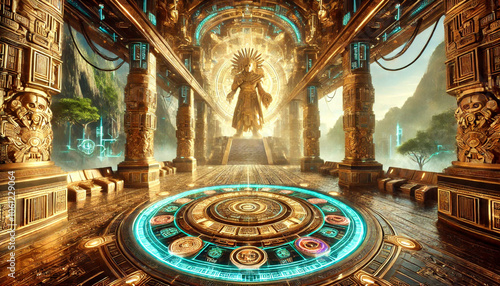 interior of the futuristic temple of the sun