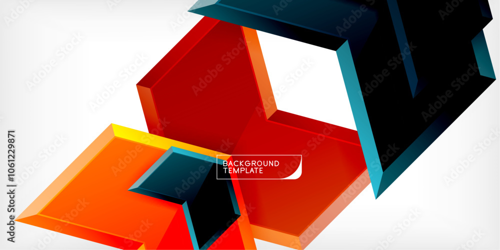 Vector 3d arrow techno design template Vector 3d arrow techno design template