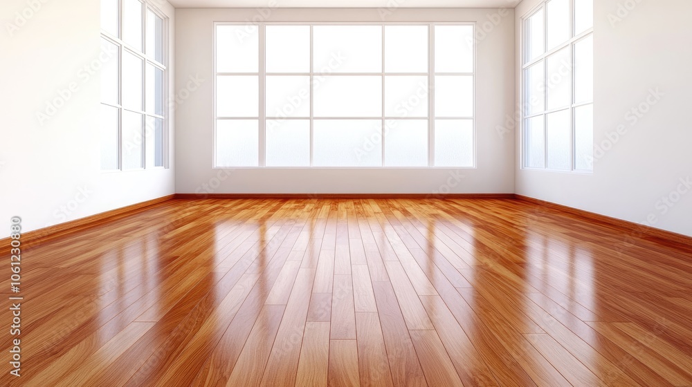 Bright and Spacious Empty Room with Wooden Floor Bright and Spacious Empty Room with Wooden Floor