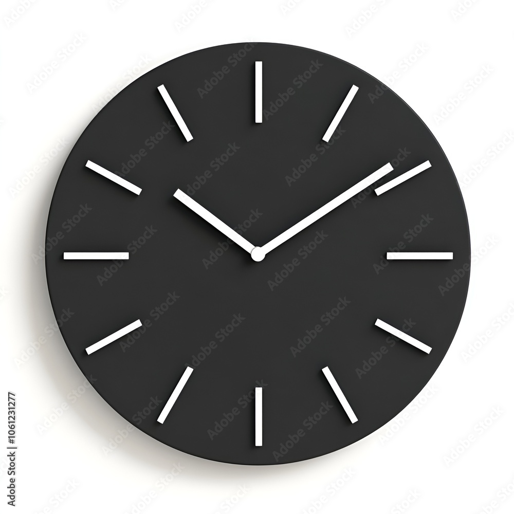 Minimalist Black Clock with White Hands Minimalist Black Clock with White Hands