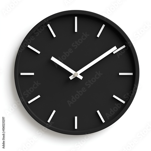 Minimalist Black Clock with White Hands