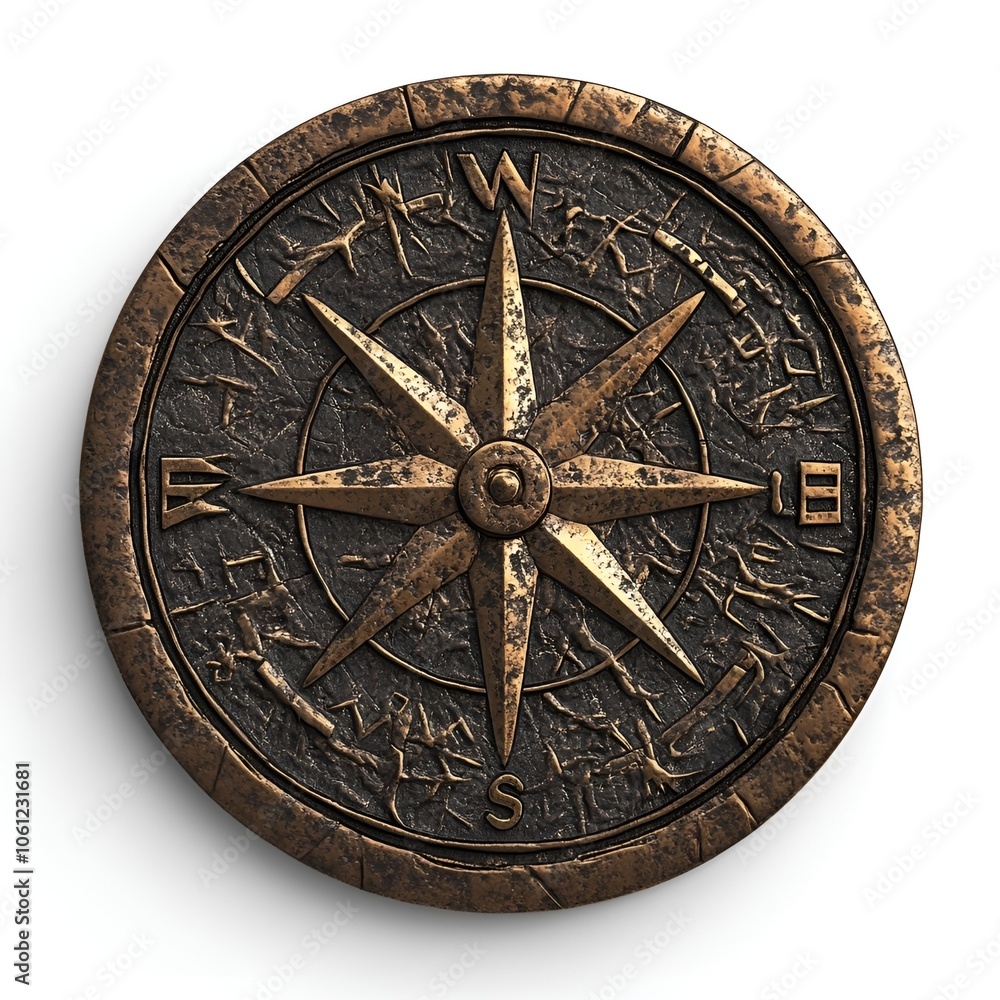 Fototapeta premium Vintage Bronze Compass Rose