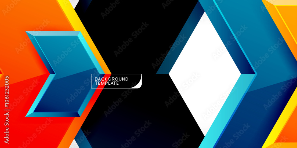 Vector 3d arrow techno design template Vector 3d arrow techno design template