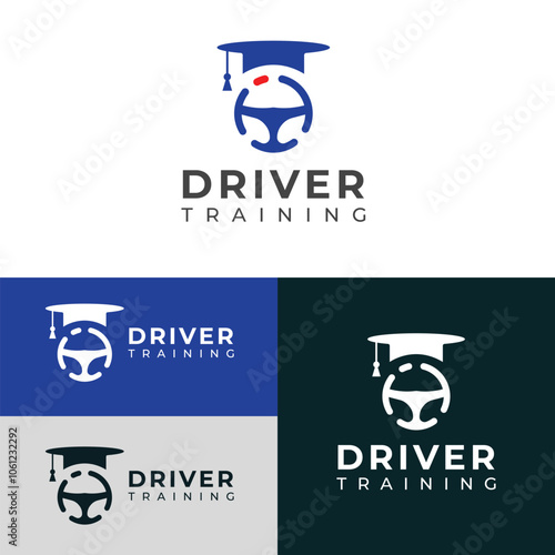 Creative Driver training vector logo design