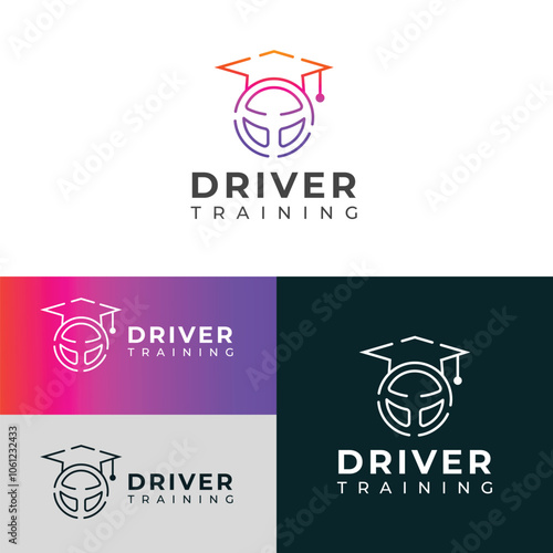 Creative Driver training vector logo design