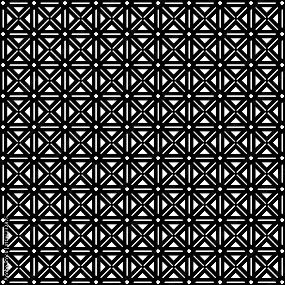 Minimalist Black and White Geometric Pattern with Symmetrical Design Minimalist Black and White Geometric Pattern with Symmetrical Design