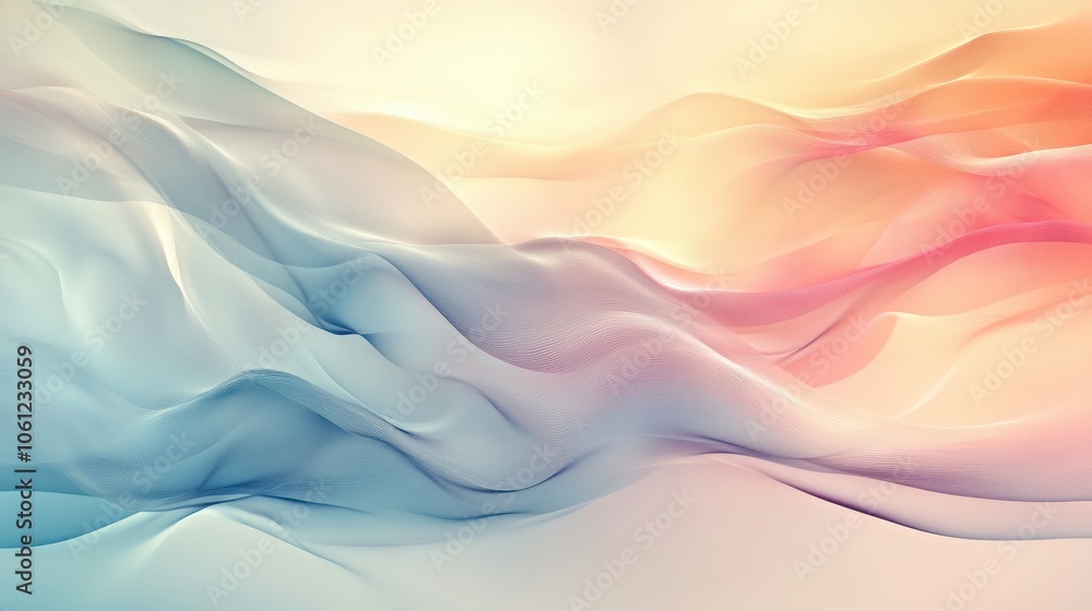 Fototapeta premium Tranquil Wave Pattern in Transparent Abstract Background - Serene Color Blend with Creative Concepts