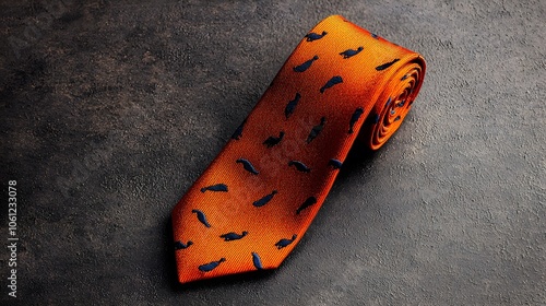 Playful Thanksgiving Tie Featuring Cartoon Turkeys for a Festive Fall Celebration. Thanksgiving Tie Concept photo