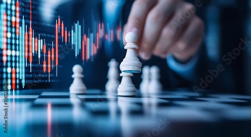 Wallpaper Mural A man is playing chess with a white pawn Torontodigital.ca