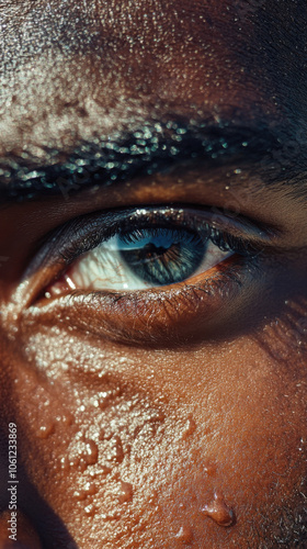 Nahaufnahme Augen, Iris, Wimpern, gesicht und Haut