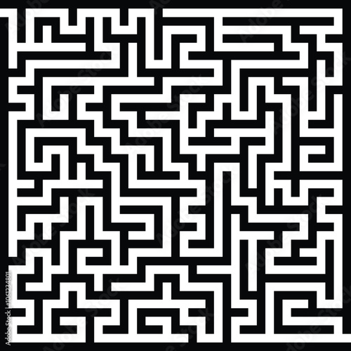 Slika na platnu Seamless geometric maze pattern illustration, a vector labyrinth design for wall