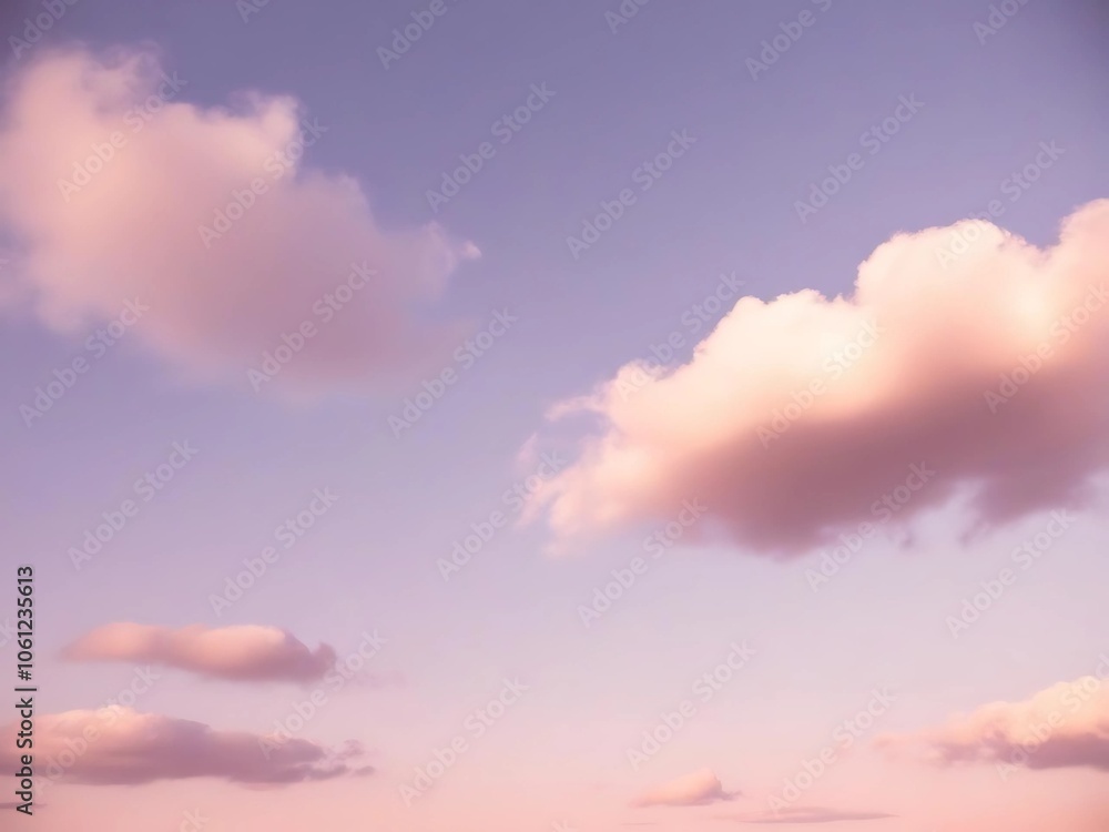 Obraz premium Pastel gradation pink blue clouds in the sky