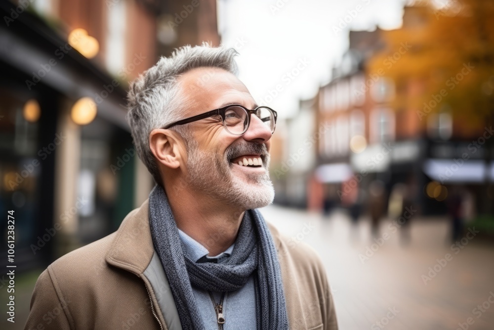 Portrait of a happy senior man with eyeglasses in the city Portrait of a happy senior man with eyeglasses in the city