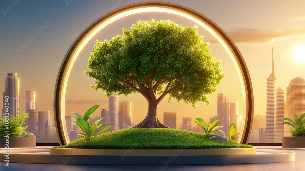 Obraz premium The tree of life in a bustling city