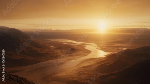 Wallpaper Mural Majestic Sunset Over Rugged Mountainous Landscape Torontodigital.ca