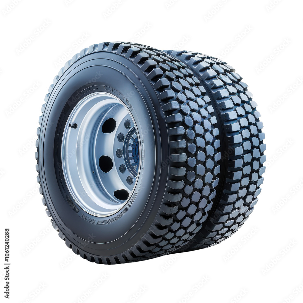 Obraz premium Heavy duty tire, white isolated background