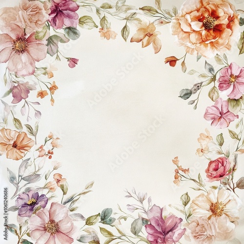 Floral Frame Watercolor Design 