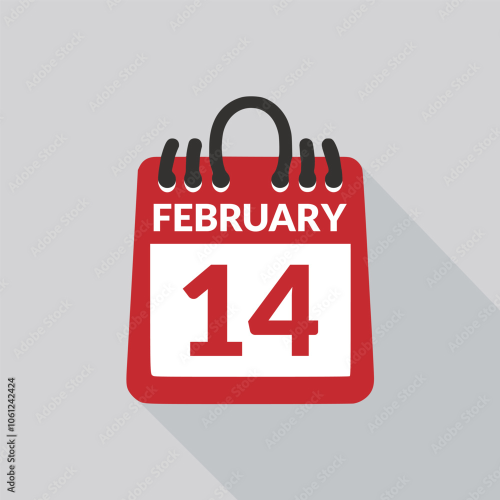 February 14 Calendar icon vector illustration. February 14 Calendar icon vector illustration.