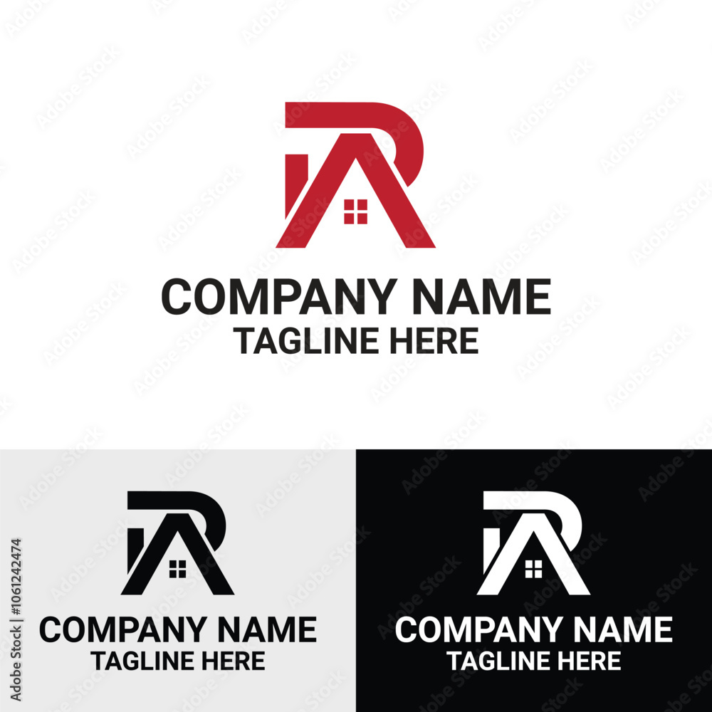RA, AR letter initial real estate vector logo design template RA, AR letter initial real estate vector logo design template