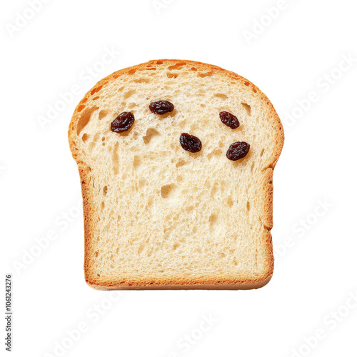 Sliced raisin bread on a white isolated background photo