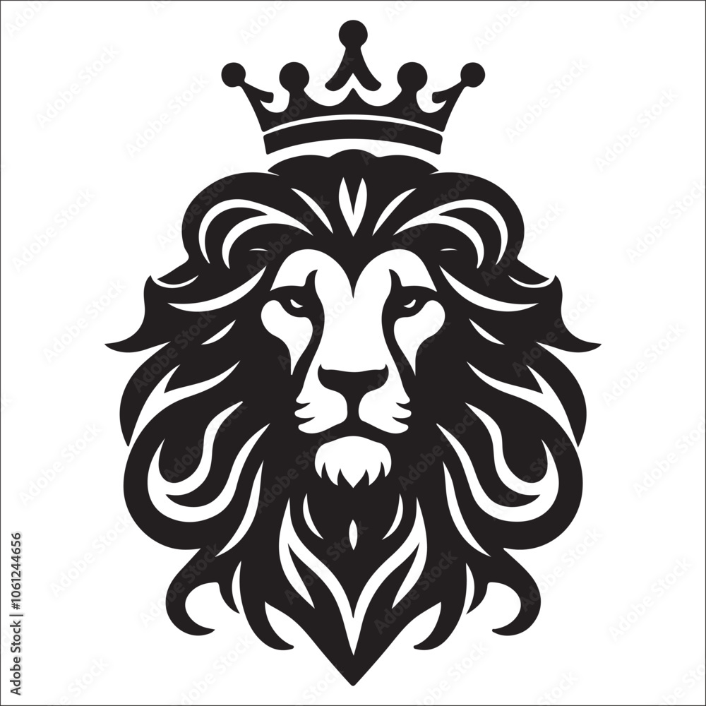 Lion Logo Design Vector Template. Lion Head Logo Icon Vector illustration. Black and white Lion head vector illustration, lion luxury logo icon template, elegant lion logo design illustration Lion Logo Design Vector Template. Lion Head Logo Icon Vector illustration. Black and white Lion head vector illustration, lion luxury logo icon template, elegant lion logo design illustration