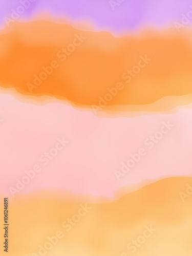 Abstract sunset sky watercolor background in orange and purple hues, colorful, vibrant