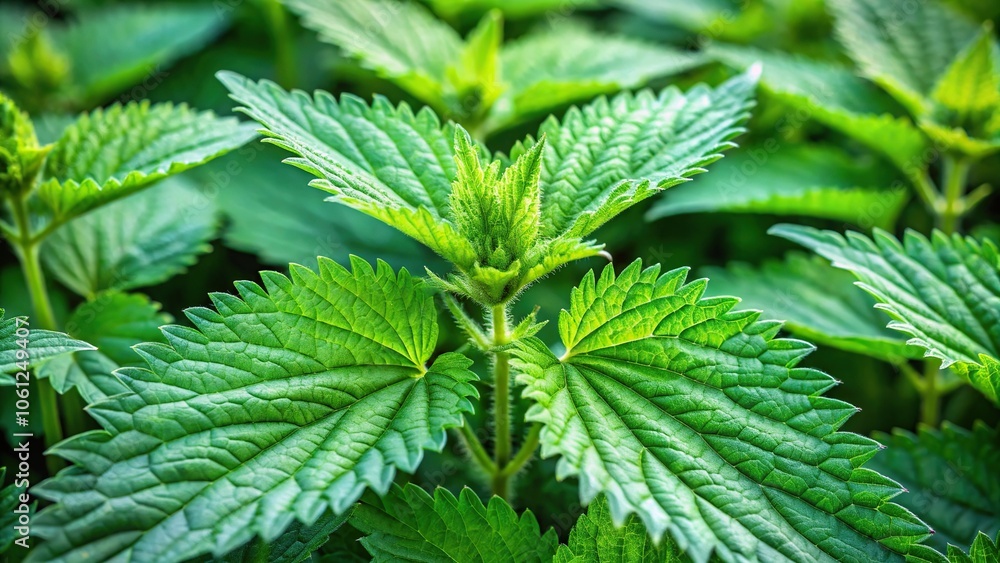 fresh nettle leaves reflecting in water fresh nettle leaves reflecting in water