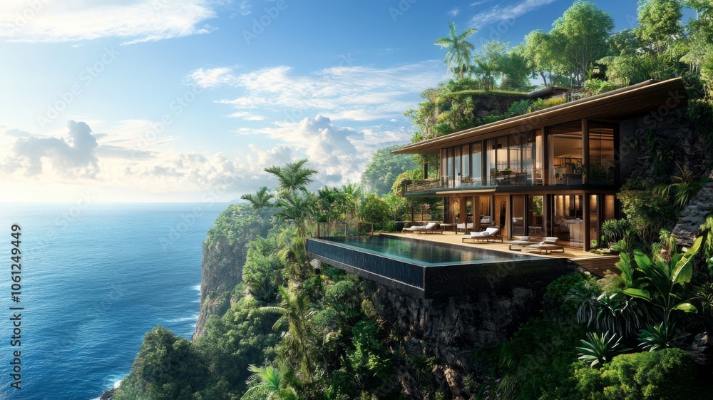 Modern Cliffside Villa with Infinity Pool Overlooking the Ocean Modern Cliffside Villa with Infinity Pool Overlooking the Ocean