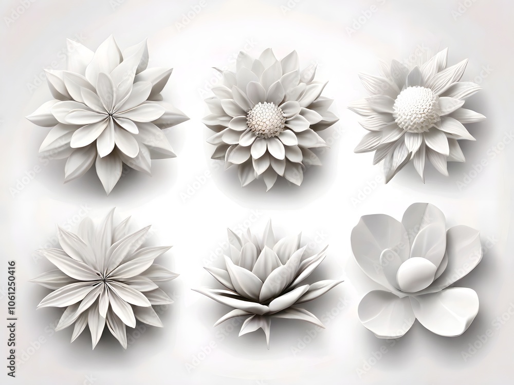 white flower on white background. flower, pattern, floral, illustration, vector, Ai generated white flower on white background. flower, pattern, floral, illustration, vector, Ai generated