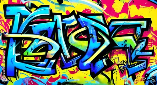 Wallpaper Mural Abstract Graffiti Art with Bold Color Palette and Urban Aesthetics | 357 Torontodigital.ca