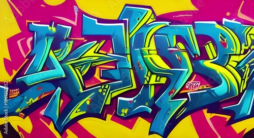 Abstract Graffiti Art with Bold Color Palette and Urban Aesthetics | 373