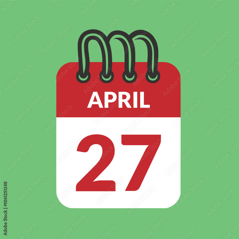 April 27 Calendar icon vector illustration. April 27 Calendar icon vector illustration.