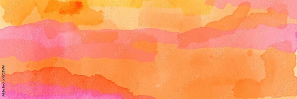 Abstract watercolor background depicting a stunning sunset sky in hues of orange and purple, painting, art Abstract watercolor background depicting a stunning sunset sky in hues of orange and purple, painting, art
