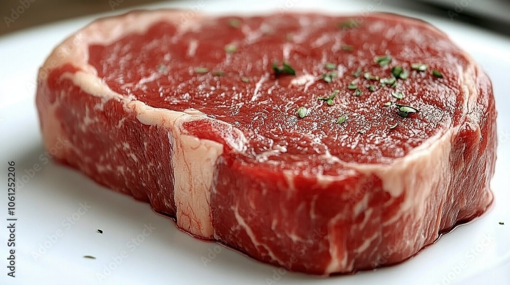 Fresh Raw Ribeye Steak with Seasoning on Top, Perfect for Culinary and Cooking Concepts in High-Quality Food Photography Fresh Raw Ribeye Steak with Seasoning on Top, Perfect for Culinary and Cooking Concepts in High-Quality Food Photography