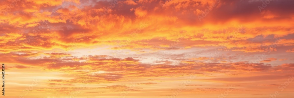 Fototapeta premium Abstract watercolor background of a vibrant sunset sky in shades of orange and purple, sunset, abstract