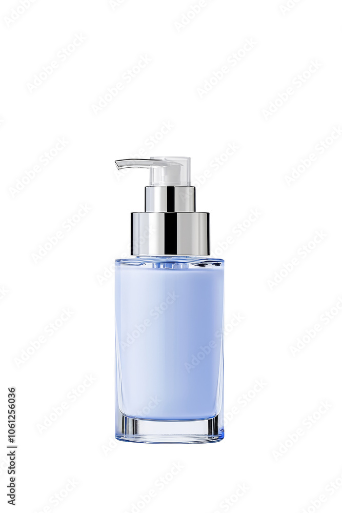 Elegant Blue Cosmetic Bottle with Pump Dispenser Elegant Blue Cosmetic Bottle with Pump Dispenser