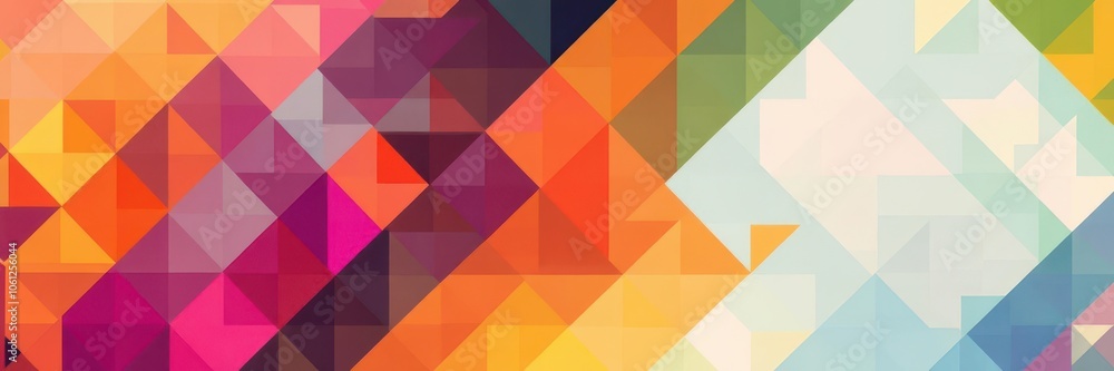 Fototapeta premium An abstract geometric background featuring a vibrant pattern of triangles and squares, grid