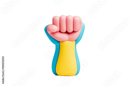 Colorful Raised Fist Symbol for Empowerment and Unity