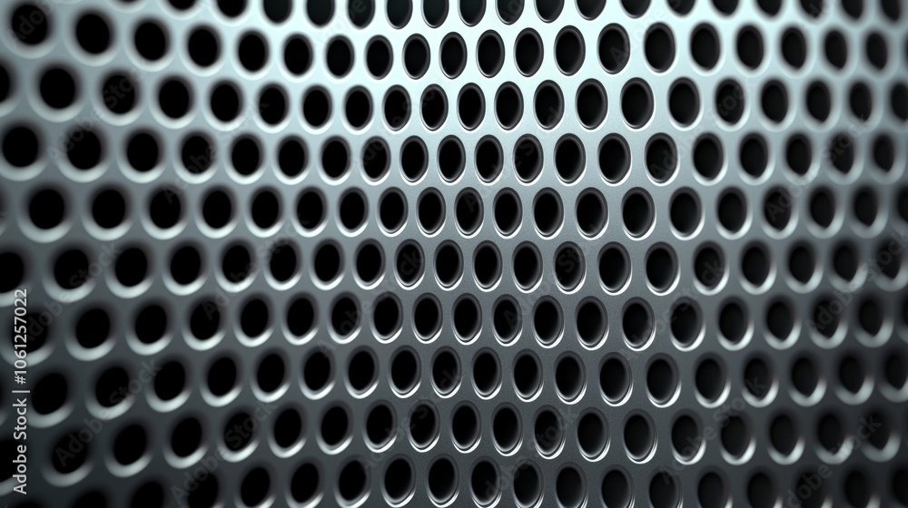 A close-up of a textured metallic surface featuring a pattern of circular holes, showcasing an industrial design aesthetic. A close-up of a textured metallic surface featuring a pattern of circular holes, showcasing an industrial design aesthetic.
