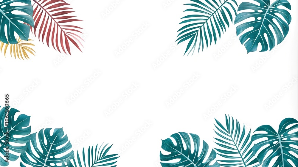 Naklejka premium palm tree leaves