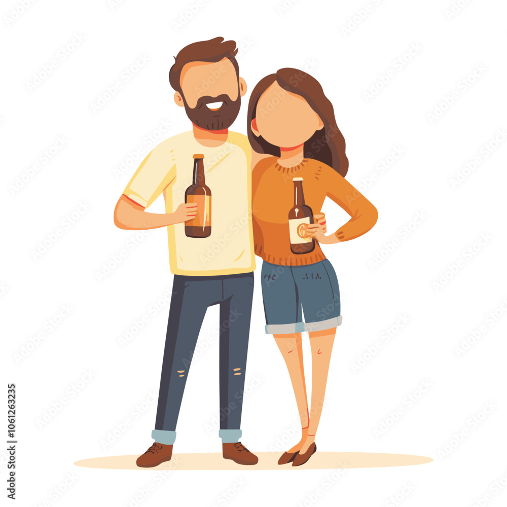 Confident Couple Standing Together with Arms Around Each Other Confident Couple Standing Together with Arms Around Each Other