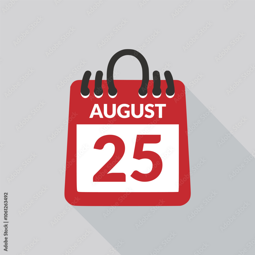 Fototapeta premium August 25 Calendar icon vector illustration.